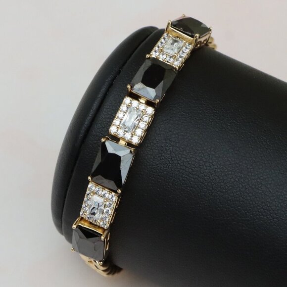 Rose Gold Bracelet with Black and White Stones, XPBL0685 - Picture 1 of 12